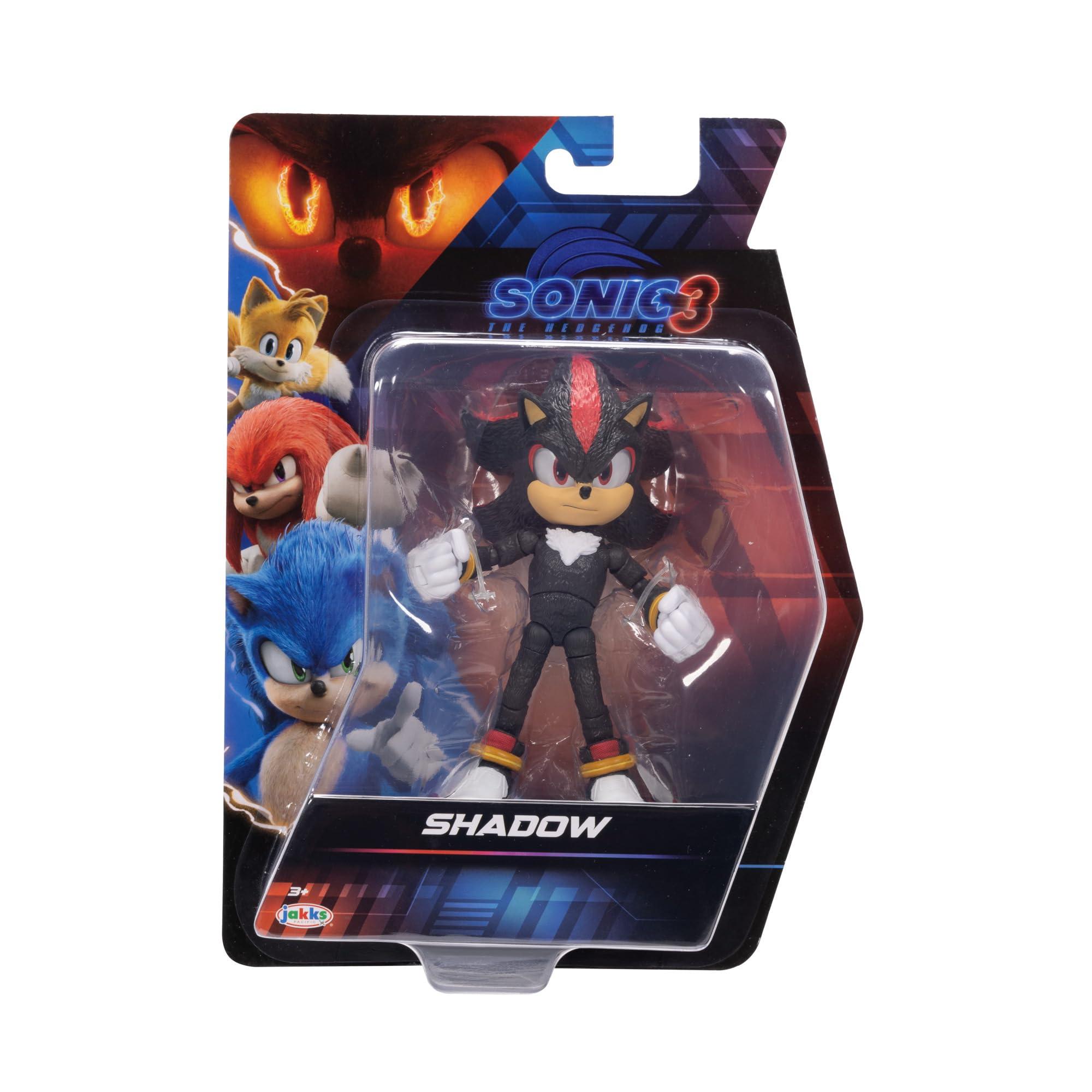 Sonic The Hedgehog Sonic The Hedgehog Sonic 3 Movie Action Figures 5-Inch Shadow Collector Toy Figure, Highly Articulated for Boys Girls - Officially Licensed 3 Movie Product