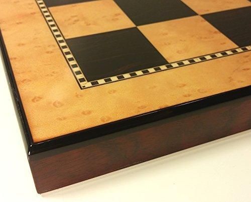 HPL 15" High Gloss Walnut & Birdseye Maple Color Chess Board