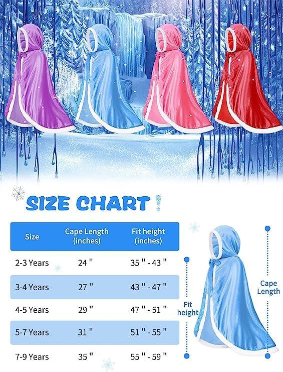 Century Star Century Star Girl Fur Princess Cape with Hood Girls Cloak for Little Girls Christmas Pink 2-3 Years