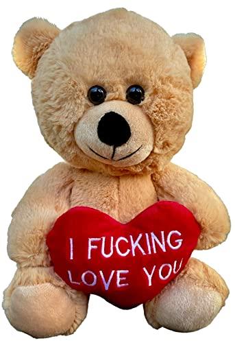 BadBears BadBears Cute Teddy Bear I Effing Love You Teddy Bear for Girlfriend and Boyfriend Hilarious Valentines Day Teddy Bear for Him and Her 10-inch Tall Funny Stuffed Bear with Bold Message