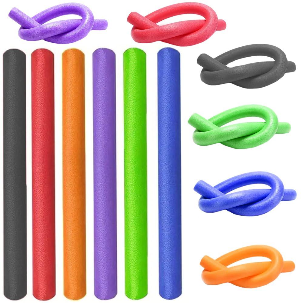 Chochkees Chochkees Floating Pool Noodles Foam Tube, Thick Noodles for Floating, Swimming Pool Accessories, 47 Inches Long (Black, 12-Pack)