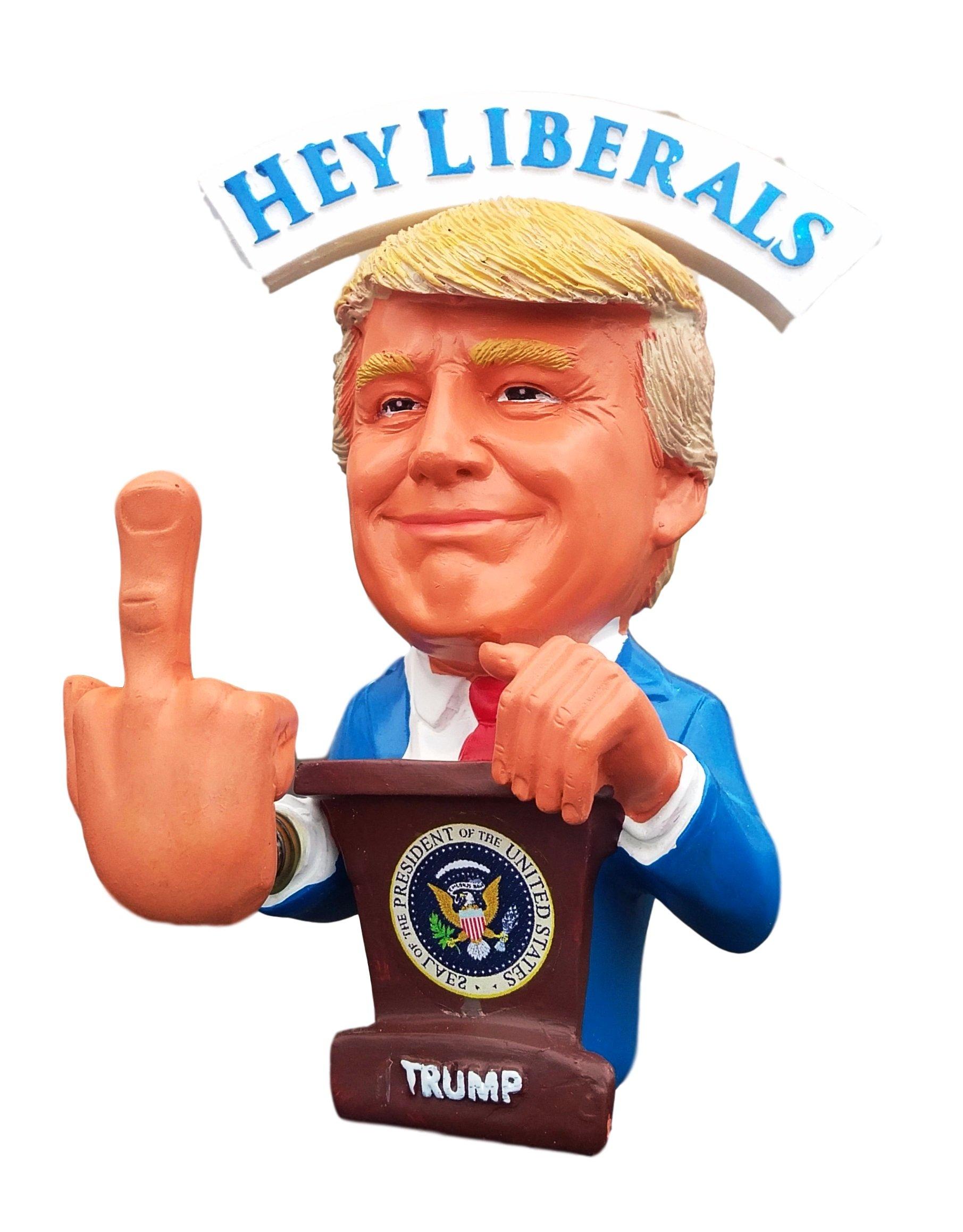 Bobble Fingers Donald Trump Doll - This Bobblehead Trump Has A Bobbling Middle Finger Instead of Head | Hey Liberals Hey Media Sleepy Joe | Trump 2024 Election #MAGA