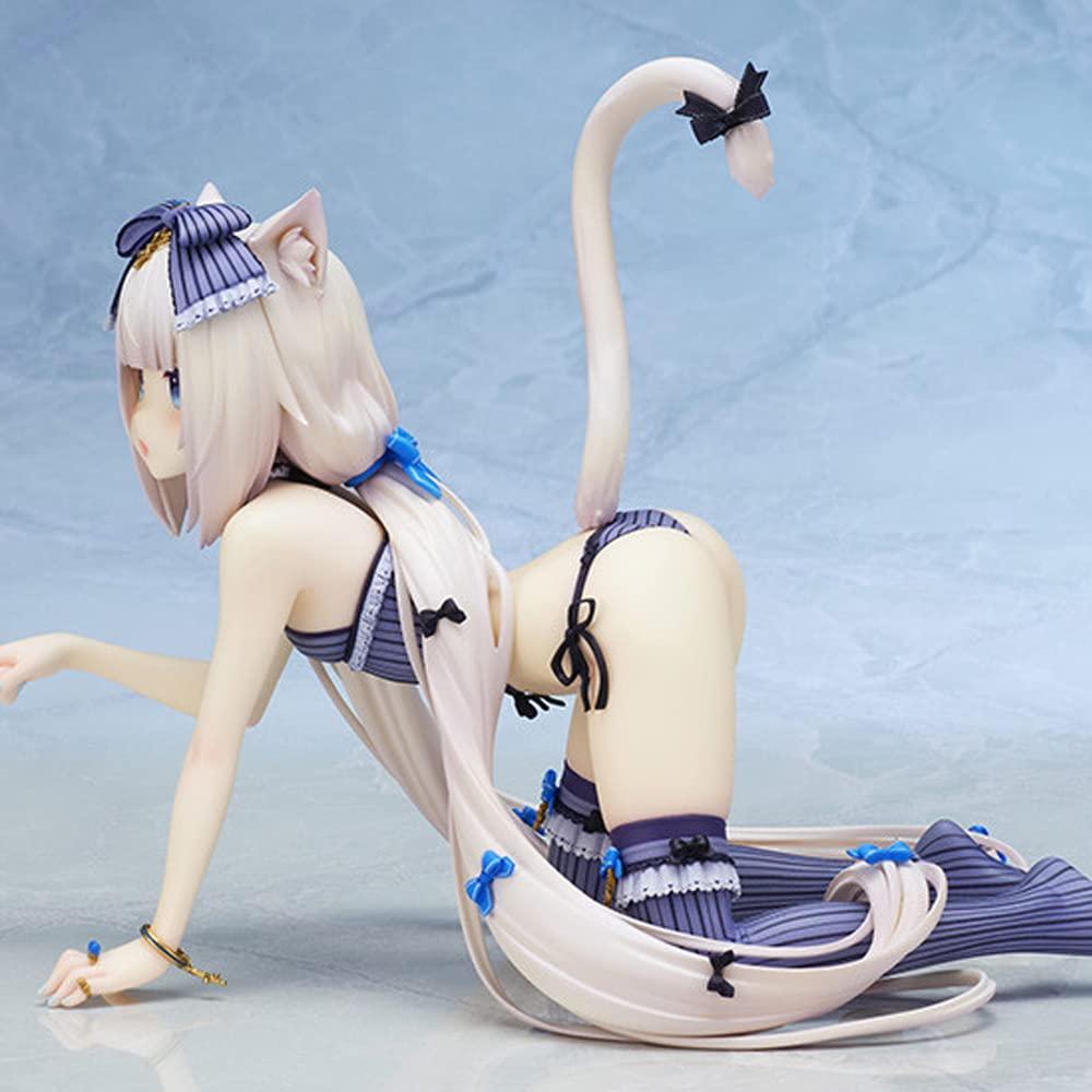 HUHULI No Box Hantai Anime Girl Figure Chocola/Vanilla Length 23CM Model Toys Action Figure Collection Anime Character (Blue)