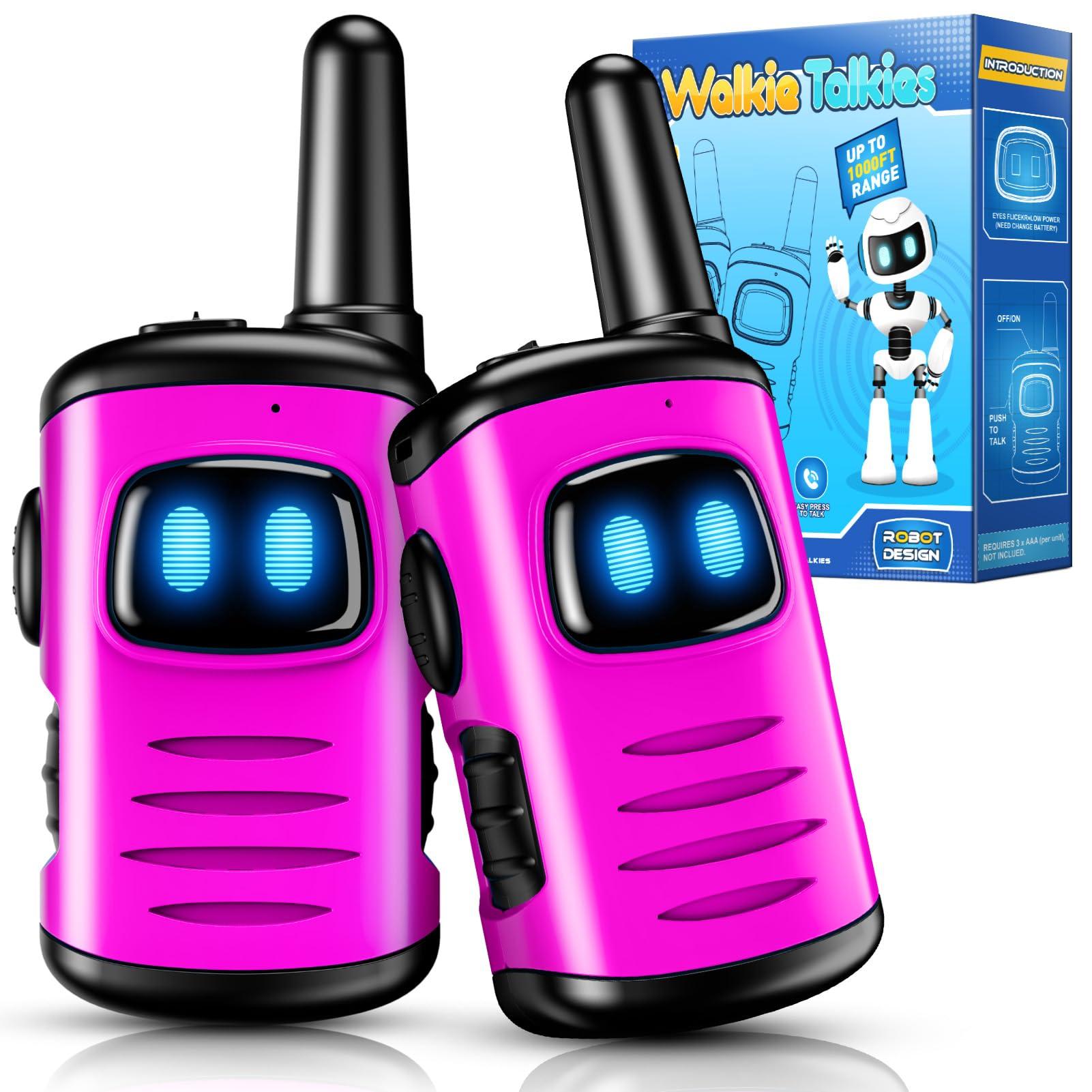 comedyfun Kids Walkie Talkies Toys for Girls: comedyfun Mini Robots Walkies Talkies Pink 2 Pack Easter Birthday Gifts for 3 4 5 6 7 8 Year Old Girls Toys for 4 5 6 7 8 Year Old Camping Outdoor