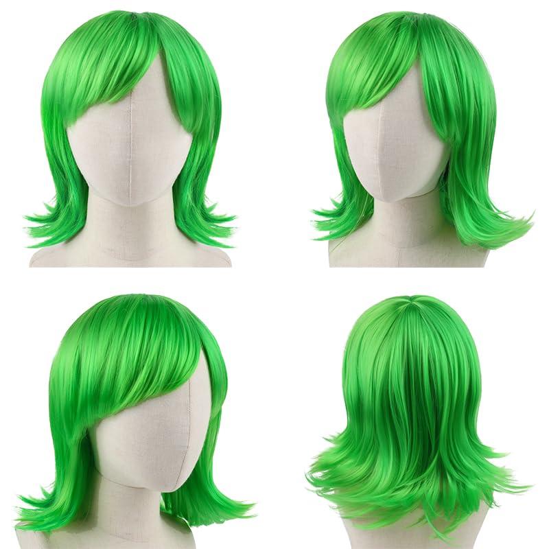 JUMOF JUMOF Kids Joy Dress Set Deluxe Disgust Costume with Wig Halloween Cosplay Multiple Accessories Outfit, disgust 120