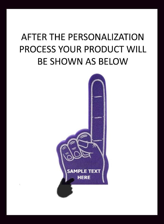 Greekgear Custom Foam Finger! Great for Bachelor & Bachelorette Parties, Athletics, Local Sport Events, Games, Parties and more - No Minimums Purple