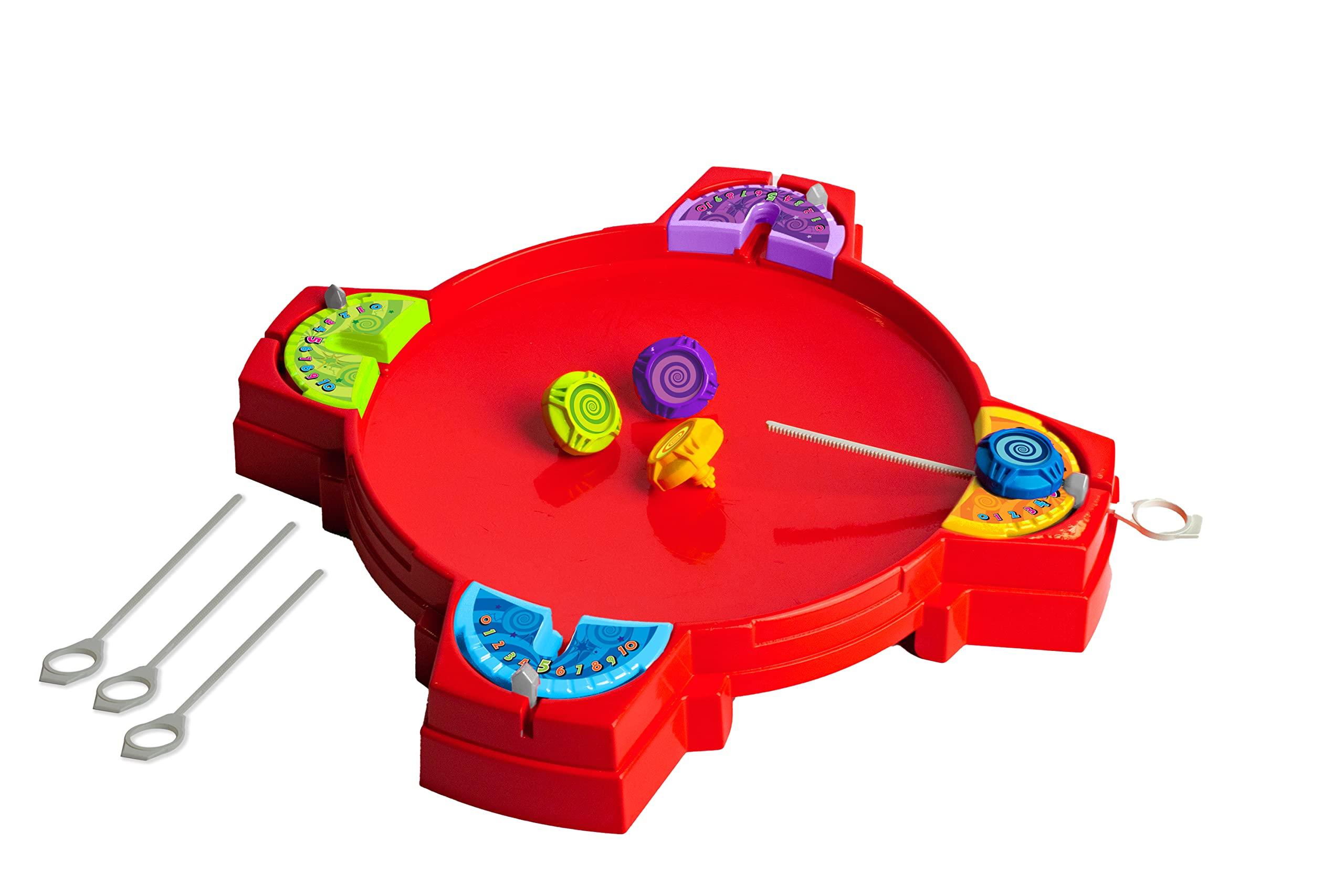 Playmind Playmind Battling Tops - The Original Classic Spinning Tops Game Set for 2-4 Kids. Insert, Press & Pull! Drop Battle Gyros in The Stadium to Combat with Each Other. Ages 6+ Boys & Girls