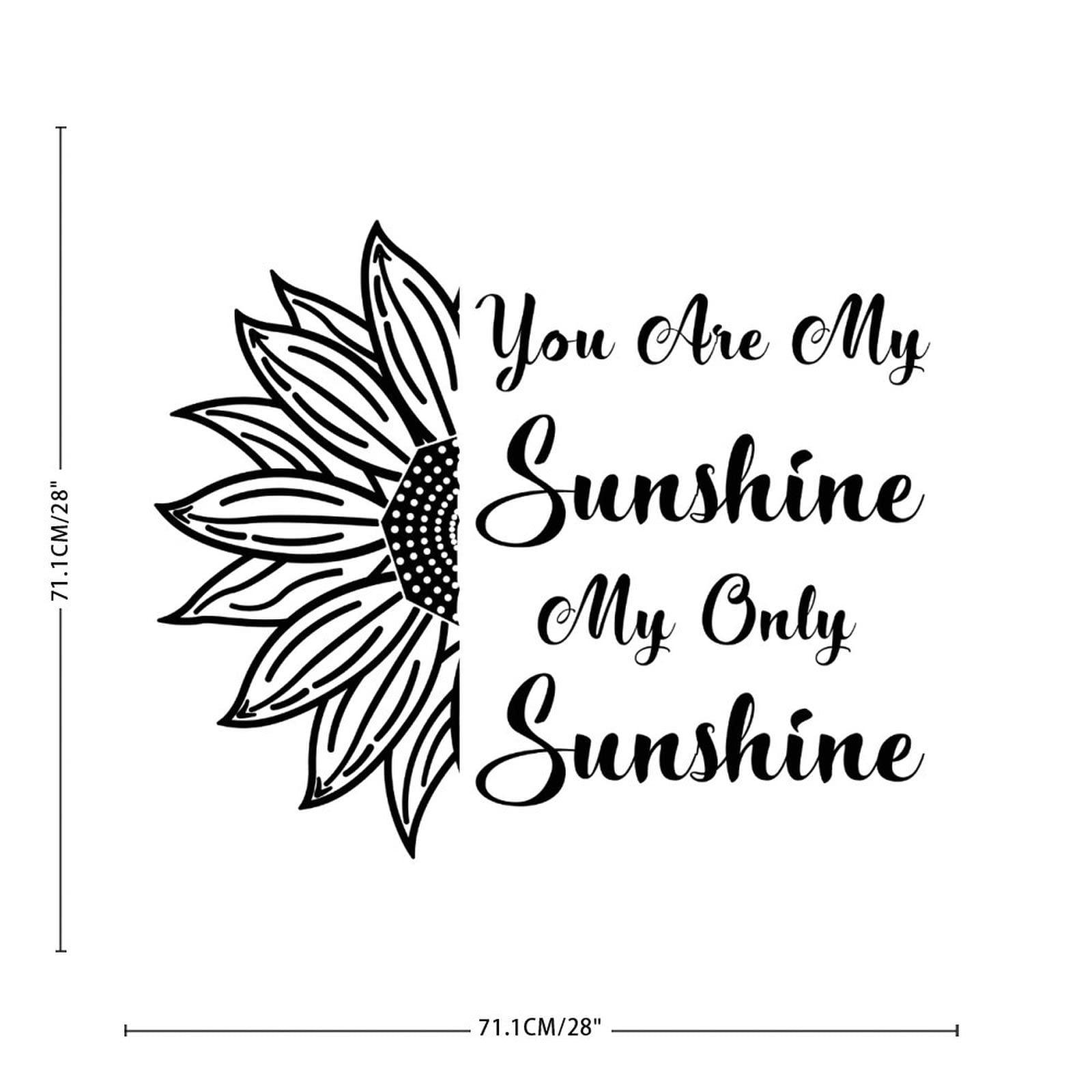 Autravelco You are My Sunshine My Only Sunshine Wall Art Stickers Cute Wall Sticker Vinyl Wall Stickers Quotes for Sofa Kids Room Home Decorations