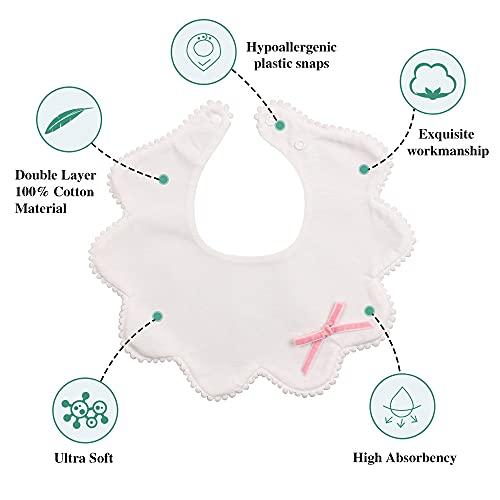 JANGANNSA JANGANNSA 3 PCS Flower Baby Bibs Infant Burp Clothes for Baby Girls Saliva Towel Cotton Infant Toddler Girls Bibs(3 PCS -B)