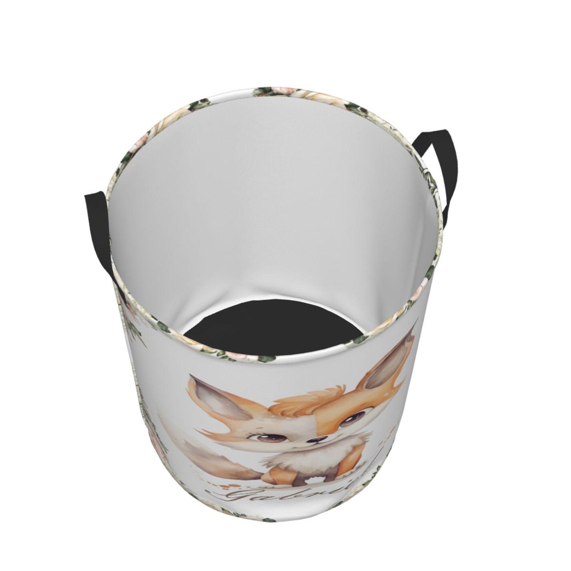 Novusopt Custom Fox Baby Laundry Hamper Personalized Nursery Laundry Hamper Basket for Boys Girls Name Nursery Storage Hamper for Laundry Clothes, Nursery Hampers Baby Gift Baskets