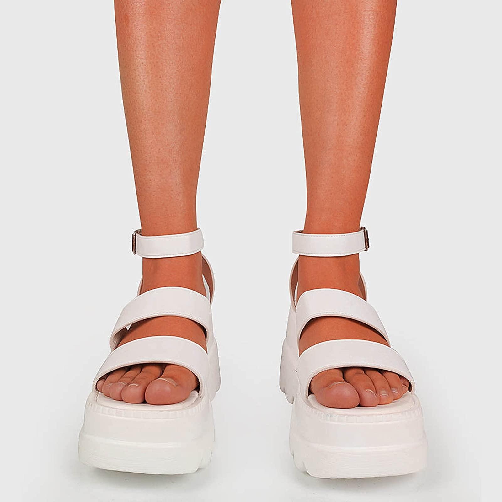 ZBYY ZBYY Platform Sandals for Women,Comfortable Open Toe Ankle Strap Wedges Sandals Summer Outdoor Walking Sandals