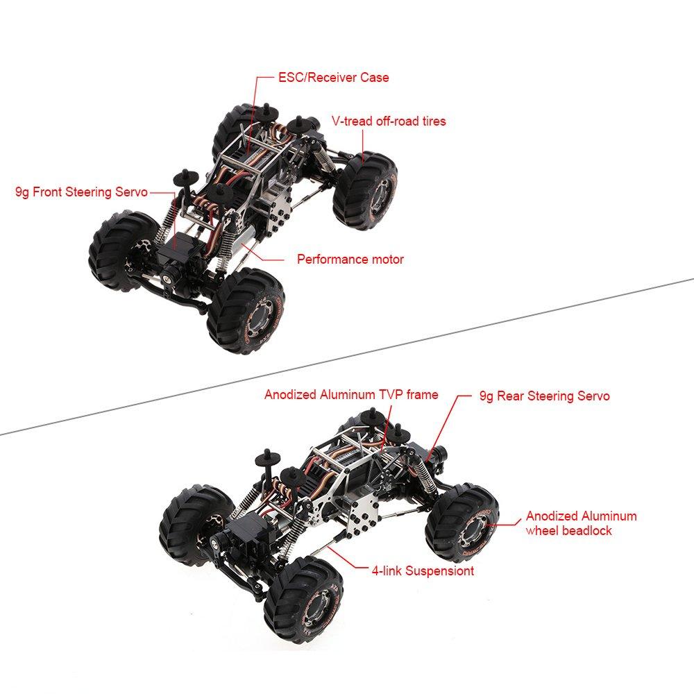 Goolsky Gooksky HBX 2098B RC Car 1/24 2.4GHz 4WD 4WS Devastator Rock Crawler RTR with Double Servo Off-Road Car
