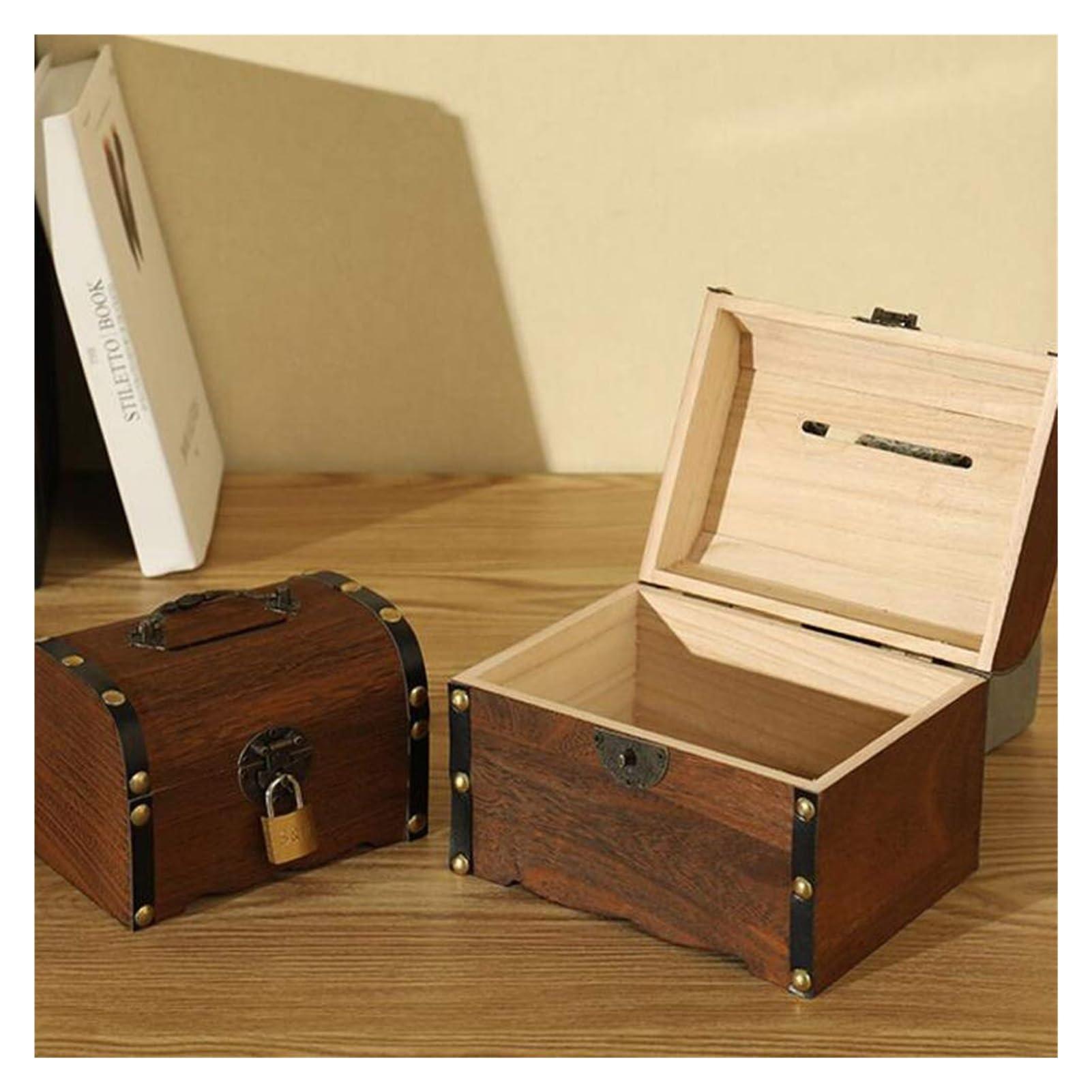 SEDFDD Deposit Money Bank Coin Bank Hand Wooden Coin Jars Adult Piggy Bank Unique Gift Room Decor Kids\' Money Banks Piggy Bank(Large)