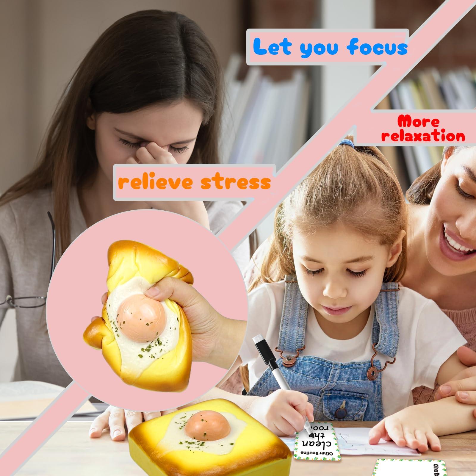 funnysquee funnysquee Egg Toast Squishies Super Soft Slow Rising Toy Cute Scented Simulation Food Square Cake Squishys Stress Relief Squeeze Toys for Kid Halloween Christmas Birthday Gift (Egg Toast)