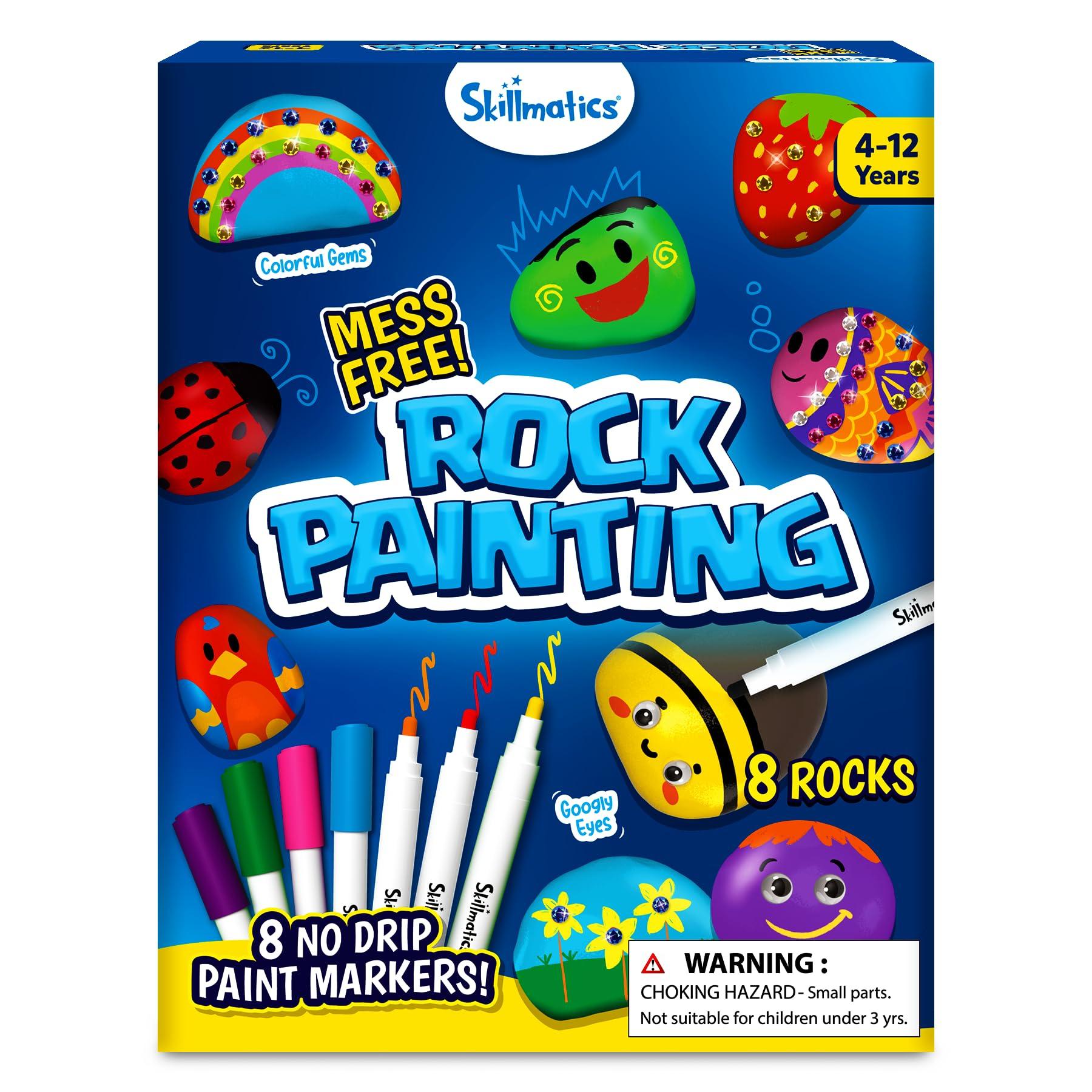 Skillmatics Skillmatics Rock Painting Kit - Mess-Free Art & Craft Activity for Girls & Boys, Craft Kits & Supplies, DIY Creative Activity, Gifts for Kids Ages 4, 5, 6, 7, 8, 9, 10, 11,12