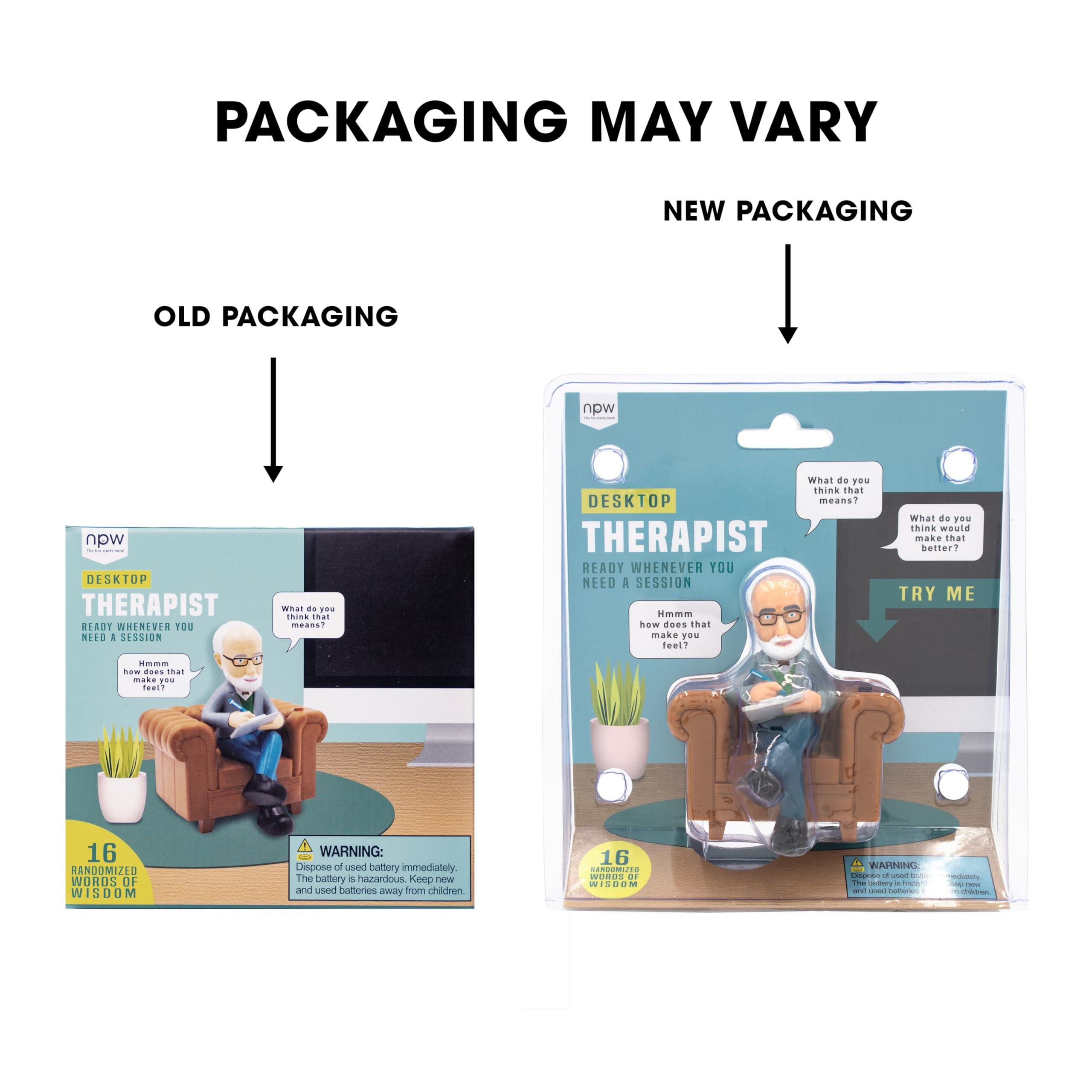 NPW NPW Desktop Therapist, Novelty Prank Gift for Kids & Adults, Funny Sound Machine with 16 Sound Phrases of Emotional Support, Batteries Included