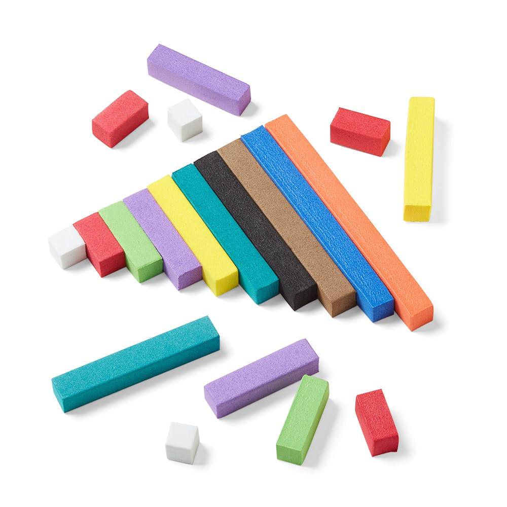 hand2mind hand2mind Foam Cuisenaire Rods Classroom Set, Fraction Bars, Montessori Number Rods, Counting Blocks, Math Manipulatives, Math Teacher Supplies, Kindergarten Homeschool Supplies (15 Sets of 74)