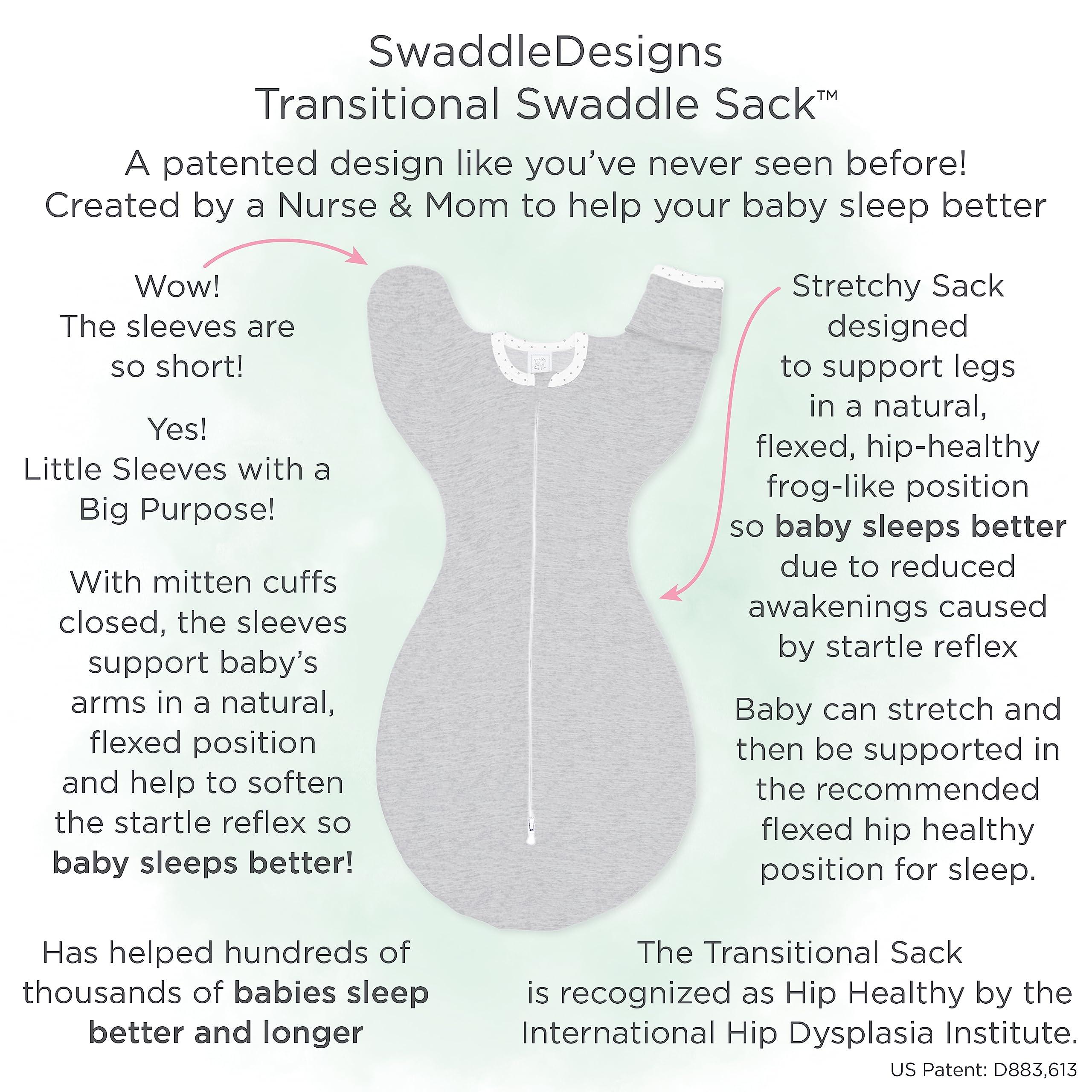 SwaddleDesigns SwaddleDesigns Baby Sleep Sack Set, Mountain + Trees and Denim, 0-3 Mo Transitional Swaddle Sack with Arms Up Half-Length Sleeves & Mitten Cuffs and 0-6 Mo Cotton Muslin Sleep Sack with 2-Way Zipper