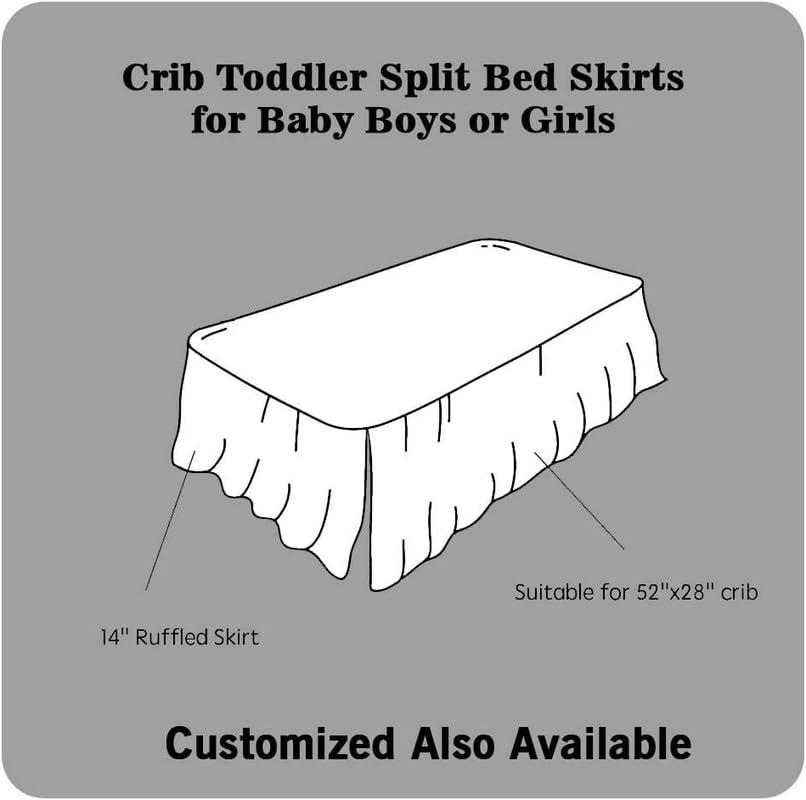 Mattress-Homes Crib Skirt Dust Ruffle, 100% Natural Cotton, Nursery Mini Crib Toddler Bedding Skirt for Baby Boys or Girls,(Light Grey Solid - 24" x 38"/10" Drop)