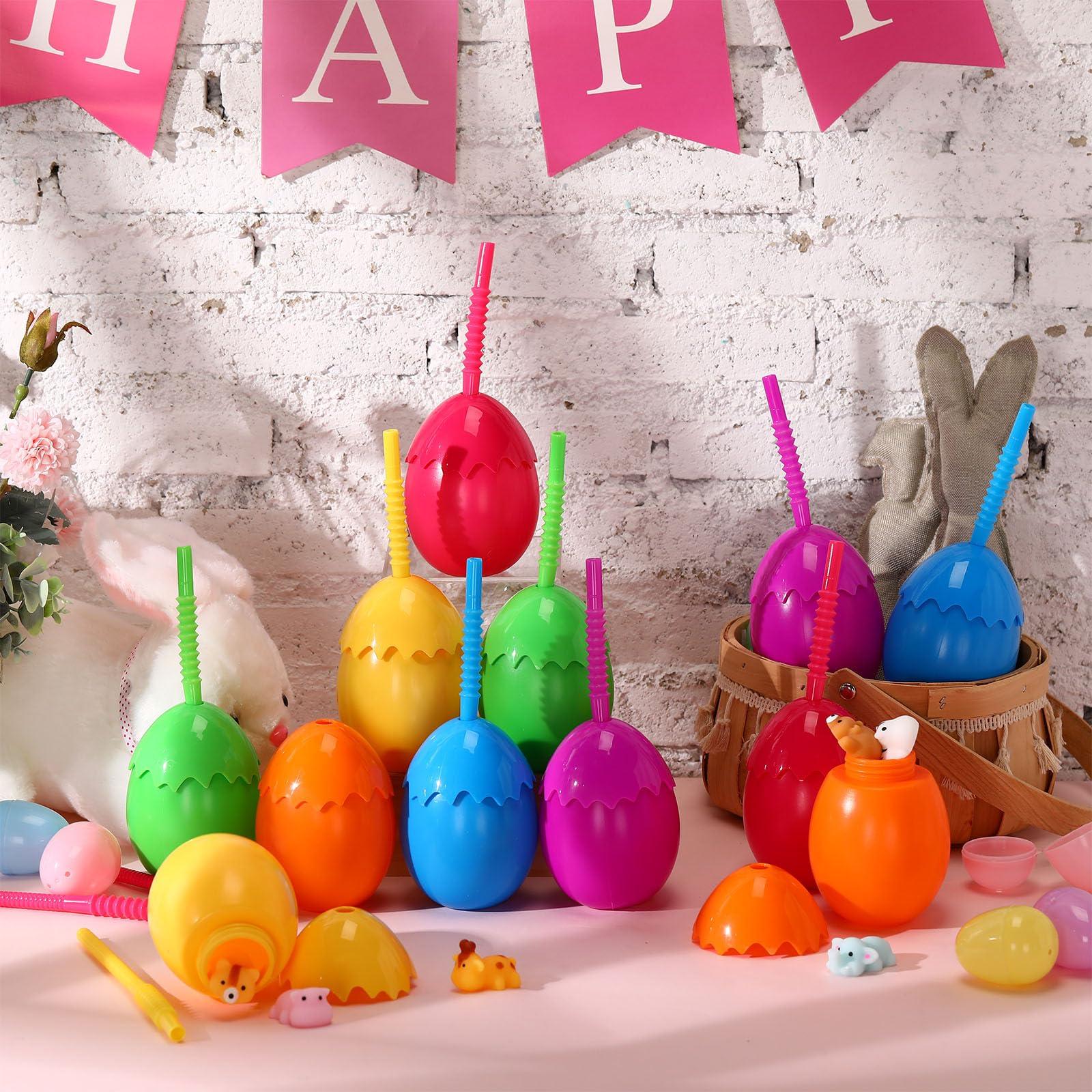 SiliFine SiliFine Kids Dinosaur Party Cups Bulk with Lids and Straws,10 oz Egg Dinosaur Cups Favor Gift for Dino Birthday Party Safari Jungle Decorations Supplies for Boys Girls(Cute Style)