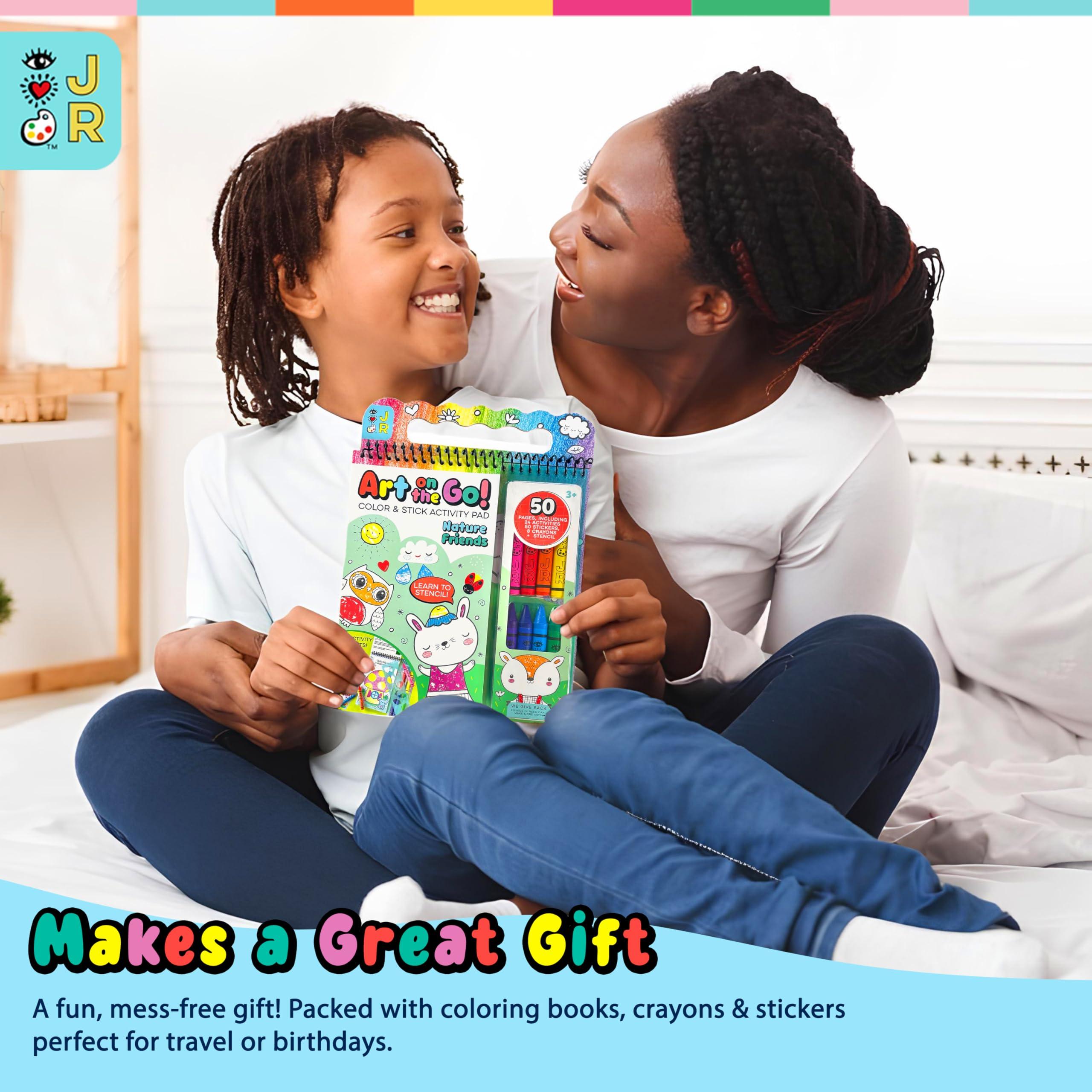 Bright Stripes Bright Stripes Travel Coloring Kit for Kids: Art On the Go Coloring Books and Crayons, Sticker Activity Book - Mess-Free Collage Fun for Ages 3+ (Art On The Go Nature)