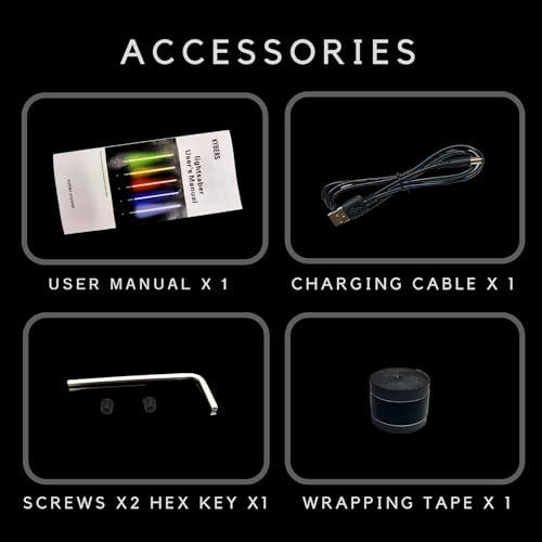 KYBERS KYBERS Basic Series Light Saber with 11 Colors Changeable Metal Hilt RGB Sabre Toy for Kids and Adults (Silver)