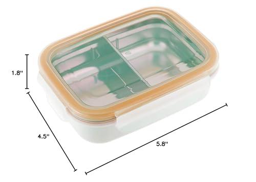 Innobaby Innobaby Keepin' Fresh Stainless Steel Divided Bento Snack Box with Lid for Kids and Toddlers BPA Free, 11 oz., Orange
