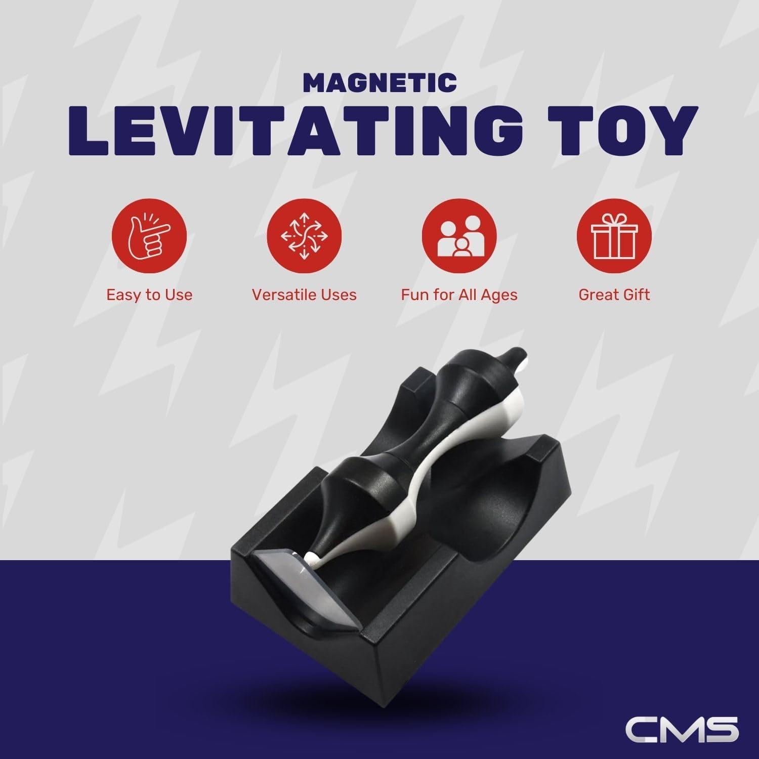 CMS MAGNETICS CMS Magnetics - Magic Levitating Spinning Top Spindle Fidget Toy for Office Desk or School Physics Display Demonstrating The Science Education of Magnetism, Creative Gift Idea for Adults and Kids