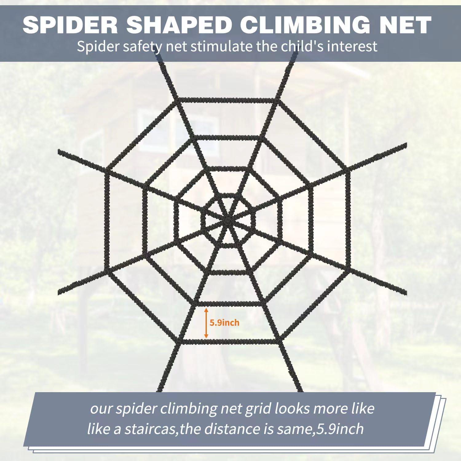 Tongmo Tongmo Climbing Cargo Net, 55ft Spider Climbing Net for Kids, for Playground,Tree House, Backyard, Decoration, Indoor & Outdoor