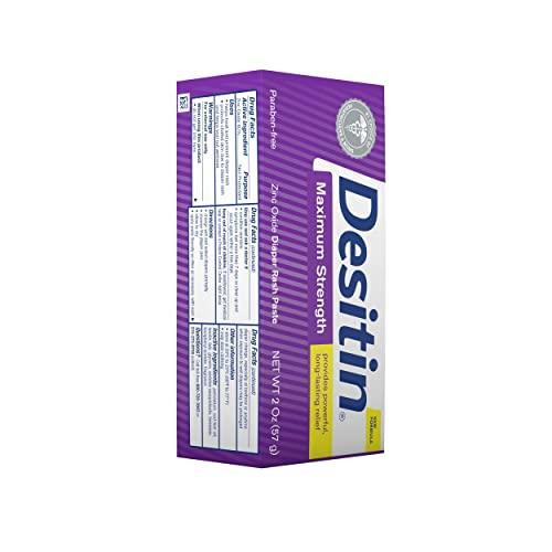 Desitin Desitin Maximum Strength Baby Diaper Rash Cream with 40% Zinc Oxide for Treatment, Relief & Prevention, Hypoallergenic, Phthalate- & Paraben-Free Paste, Travel Size, 2 oz (Pack of 6)