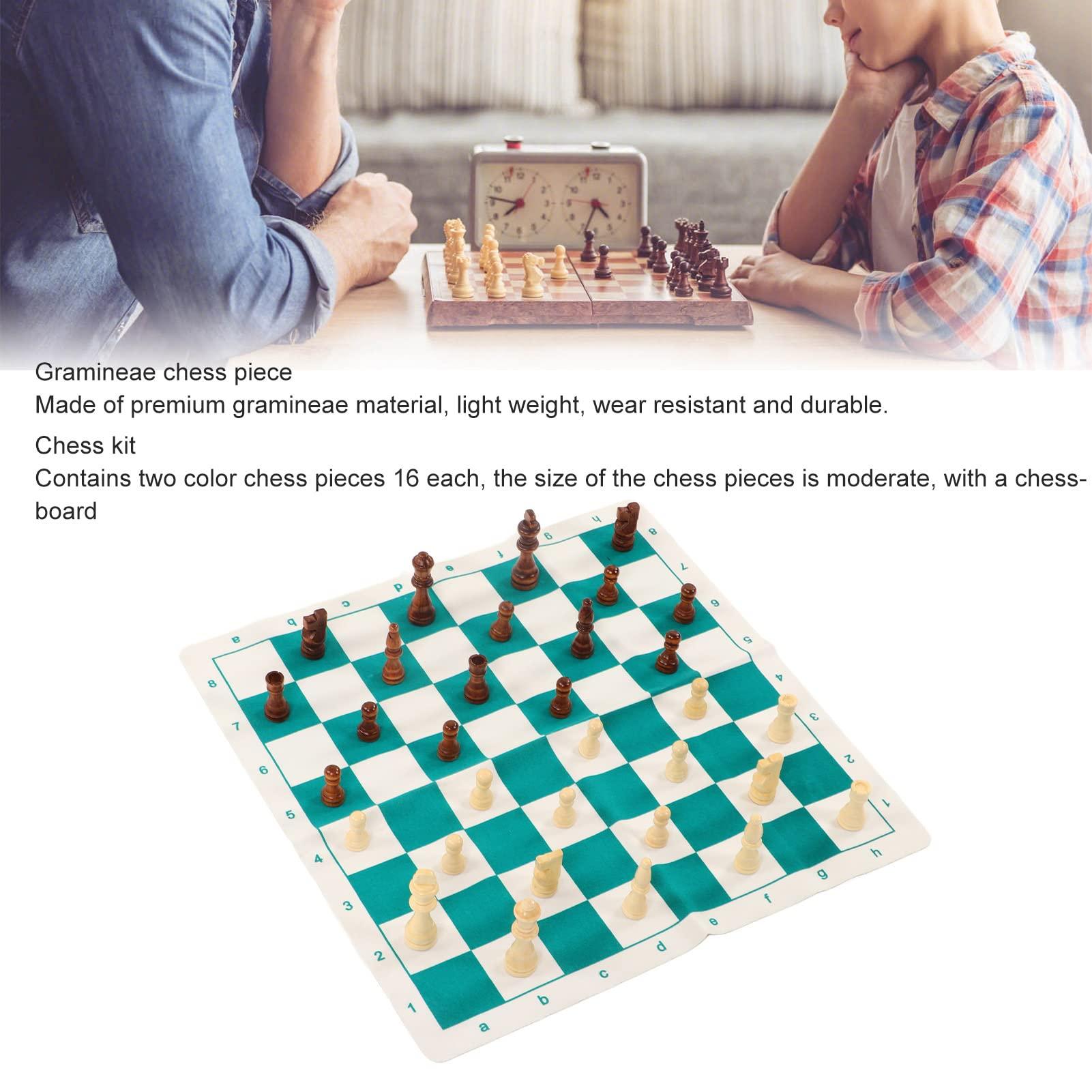 ChengyuWei International Chess Set, Tournament Chess Set, Portable Chess & Checkers Set, Travel Board Games for Adults, Easy to Carry, for Beginner, Chess Board Game Kit