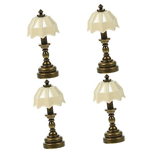 Tofficu 4pcs Mini Light Model Miniature Lamp Model Mini House Table Lamp Bedside Light Miniature Mini Lamp Miniature Furniture Model Micro Landscape Model Mini Bedside Light Creative Lamp
