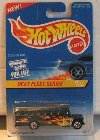 Hot Wheels Mattel Hot Wheels Heat Fleet School Bus, Green, 1:64 Scale, 6.1 inches, Kid, Children