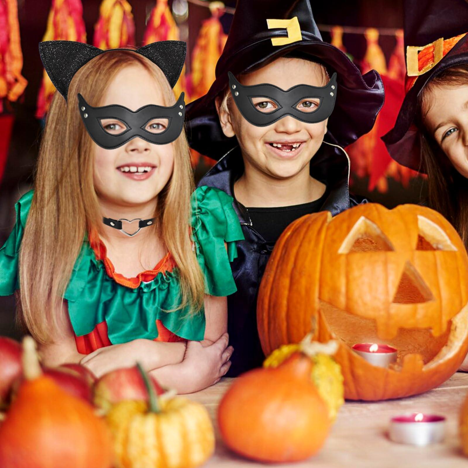 Halatool Halatool 4PCS Catwoman Costume for Women Catwoman Halloween Costume Catwoman Mask Choker Ears and Tail Set for Themed Party