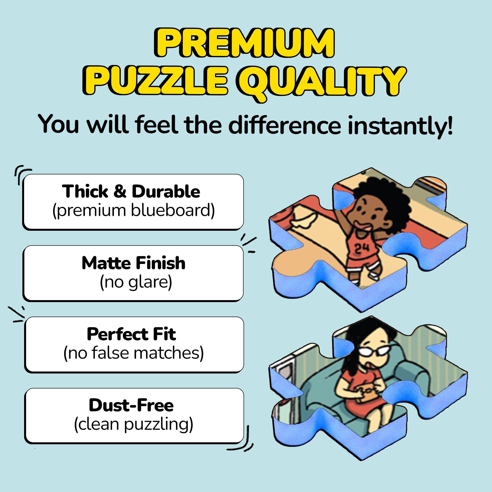 Odd Pieces Odd Pieces Mystery Jigsaw Puzzle-1,000 Pcs Mystery Puzzle with Storytelling Comics, Secret Ending-1000 Piece Puzzle for Adults & Kids 19.7\'\' x 27.6\'\' Frameable Magic Puzzle Art (Snack Attack)