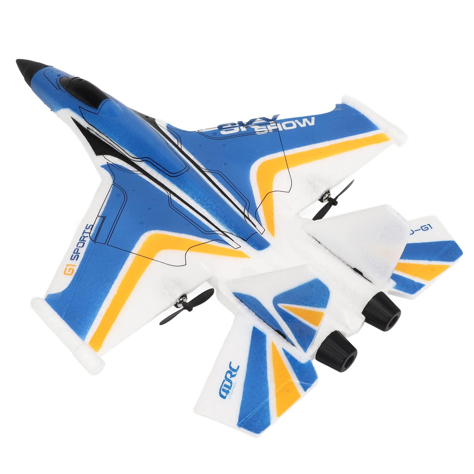 EVTSCAN EVTSCAN RC Glider Plane - 2.4GHz Remote Control Airplane with LED Light, Lightweight Flexible RC Glider, Easy to Fly RC Glider for Kids & Beginners(3 Batteries-Blue)