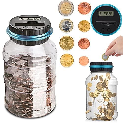 Generic Transparent Plastic Coin Bank Storage Box, Save Spend Share Piggy Bank for Kids, Digital Coin Bank, Money Jar with Child Stickers Home Decor(GBP)