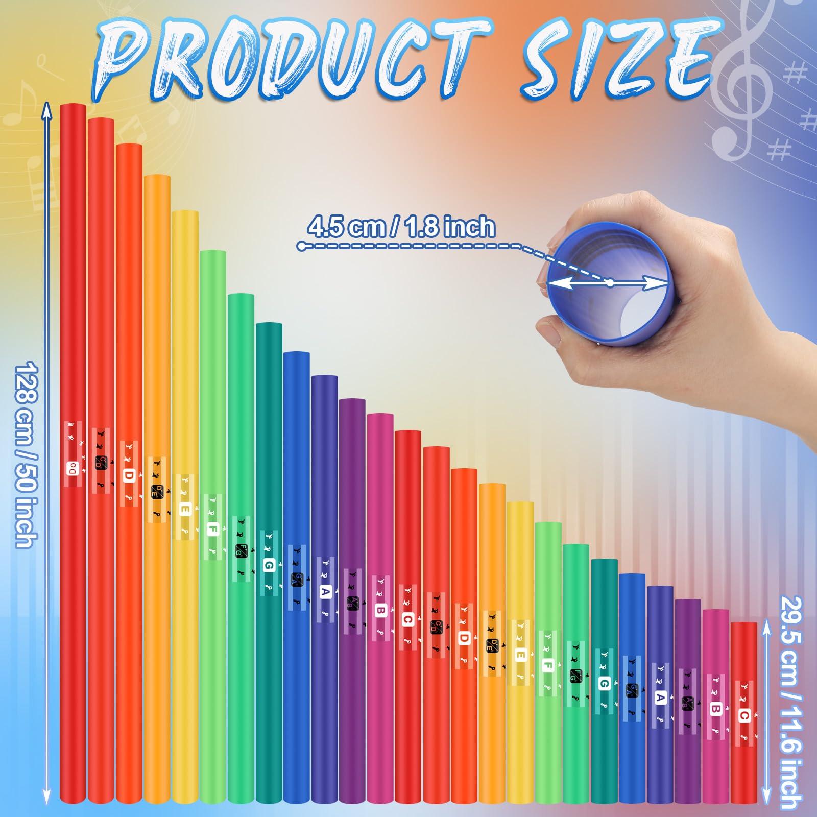 Silipull Silipull Set of 25 Sound Tube for Kids Musical Sound Tube Full Spectrum Set Percussion Instrument Octave Tube Kit Musical Toy for Classroom Music Education Supplies