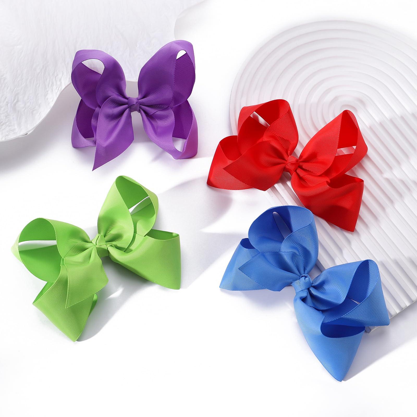 YHXX YLEN YHXX YLEN 20PCS Big 6 Inch Hair Bows for Girls Grosgrain Ribbon Toddler Hair Accessories with Alligator Clips for Toddlers Baby Girls Kids Teens