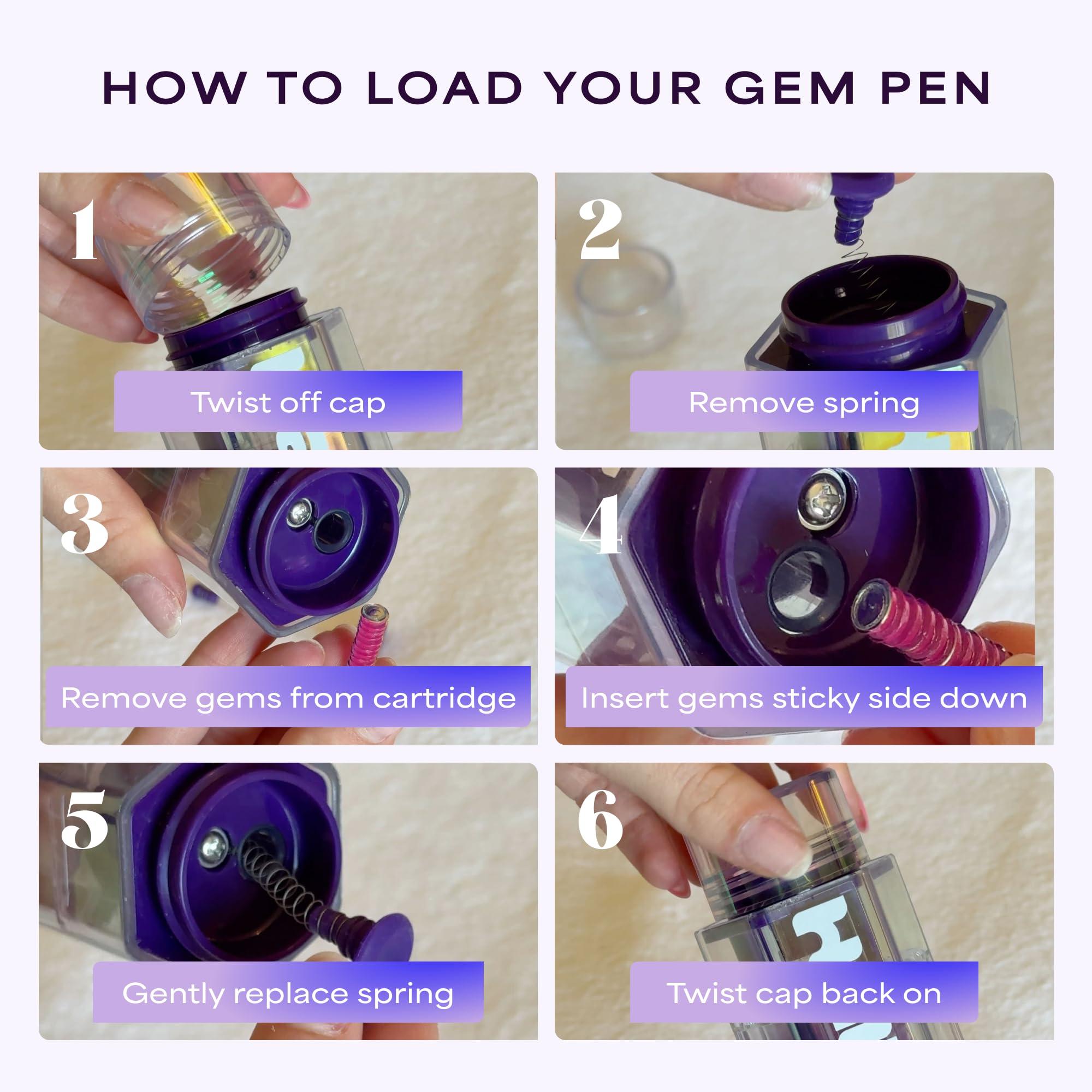 Hally Hair Hally Hair Gems Pen Applicator - Includes Hair Styling Tool with 240 Multicolored Adhesive Gem Stickers Hair Jewels - Stylish Hair Accessories for School, Halloween, Festivals, Wedding, Parties & More