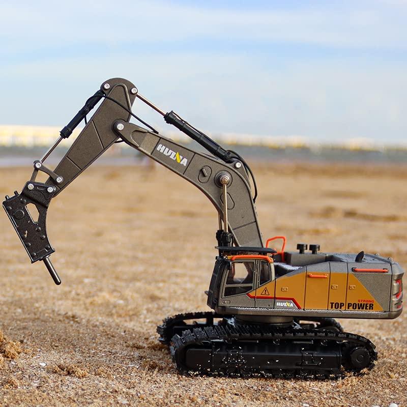 Gemini&Genius Gemini&Genius Drill Excavator Toy for Kids, 1:50 Scale Impact Hammer Excavator Construction Vehicle Toy, Demolition Machine-Tracked Driller, Engineering Car Great Toys and Gifts (Demolition Machine)