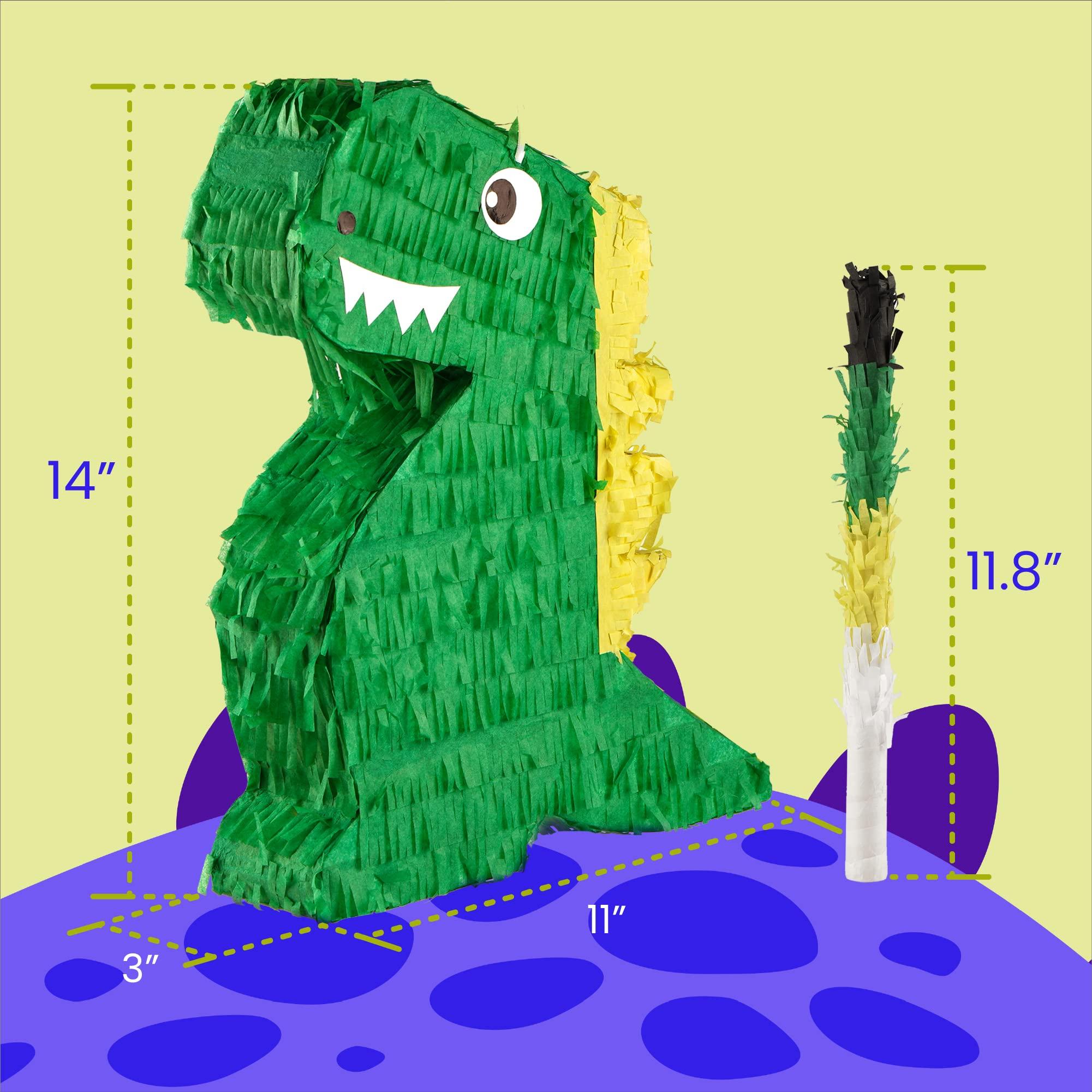 IMPRESA IMPRESA Dinosaur Pinata for Dino Party Decorations with Blindfold & Baton  For Birthdays & Games (1 Set) - Dinosaur Party Decorations