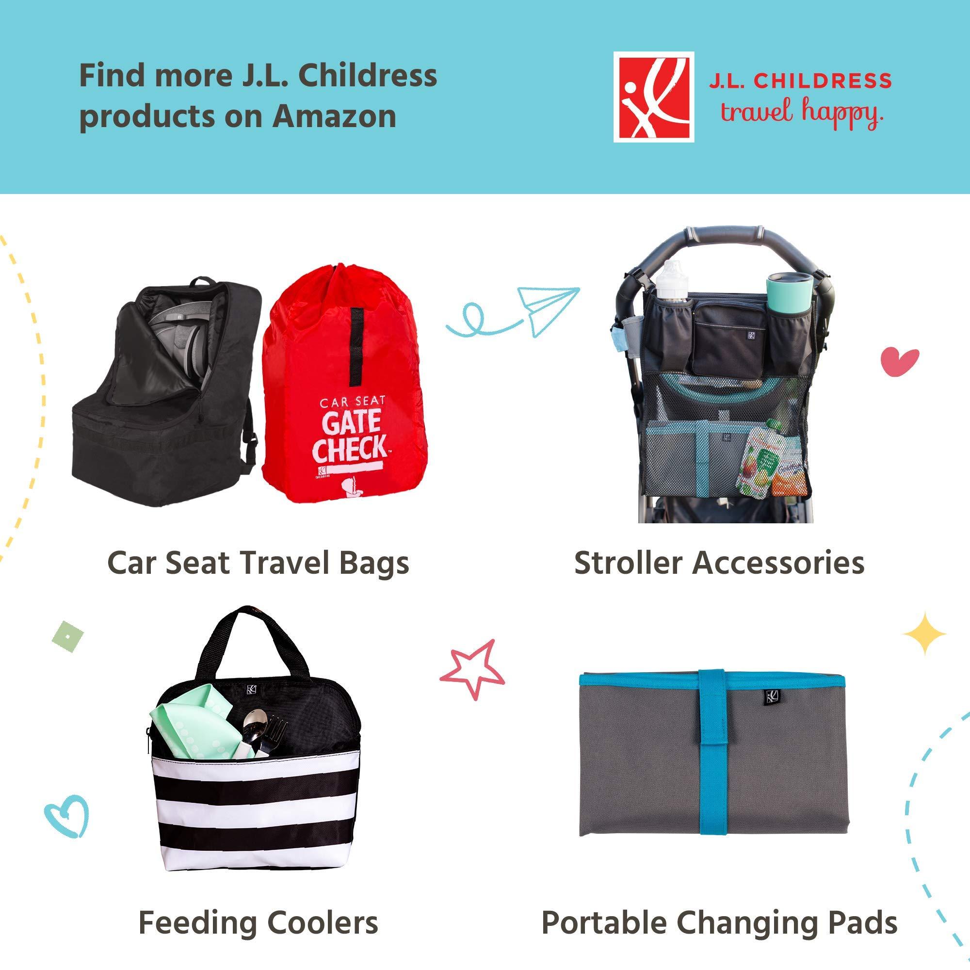 J.L. Childress J.L. Childress Gate Check Bag for Single & Double Strollers - Travel Bag for Airplane, Fits Most Standard Baby Strollers, Airport Accessories for Gate Check, Flying Essentials - Deluxe, Grey