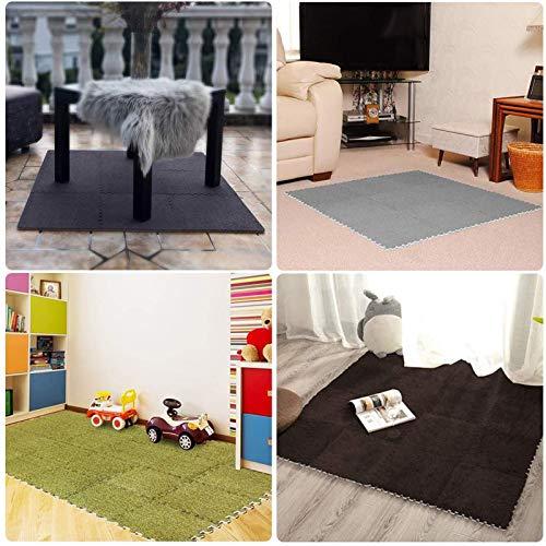 KXMYT KXMYT EVA Foam Play Mat, Interlocking Puzzle Plush Floor Tiles with Edges, Softer Baby Non Toxic Non-Slip Activity Carpet, Thick 0.6CM, for Children's Play Area/Living Room/Bedroom/Gym,White+Blue