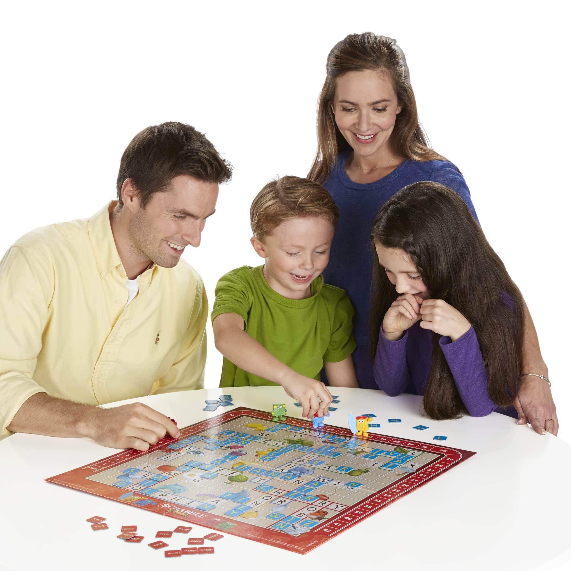 Hasbro Gaming Hasbro Gaming Scrabble Junior Board Game | 2-4 Players | Family Educational Word Games for Kids | Back to School Gifts for Classroom | Ages 5+