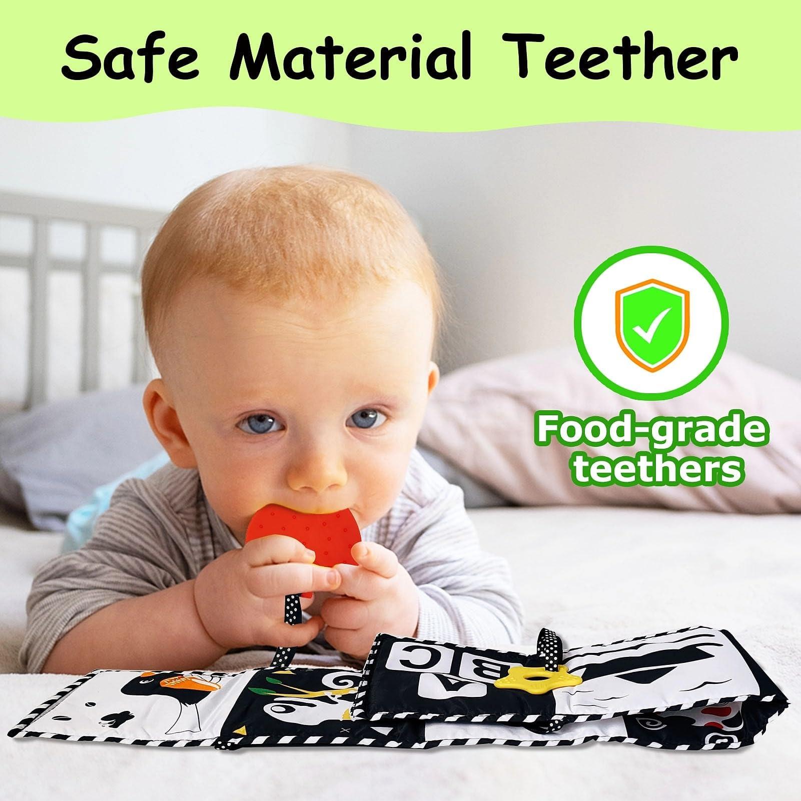 AGMJFN Black and White Baby Toys - High Contrast Baby Toys for Newborn Infant Montessori Sensory Toys 0-3 Months developmental toys Tummy Time Toys 6 7 8 9 10 11 12 month old baby must haves baby gifts