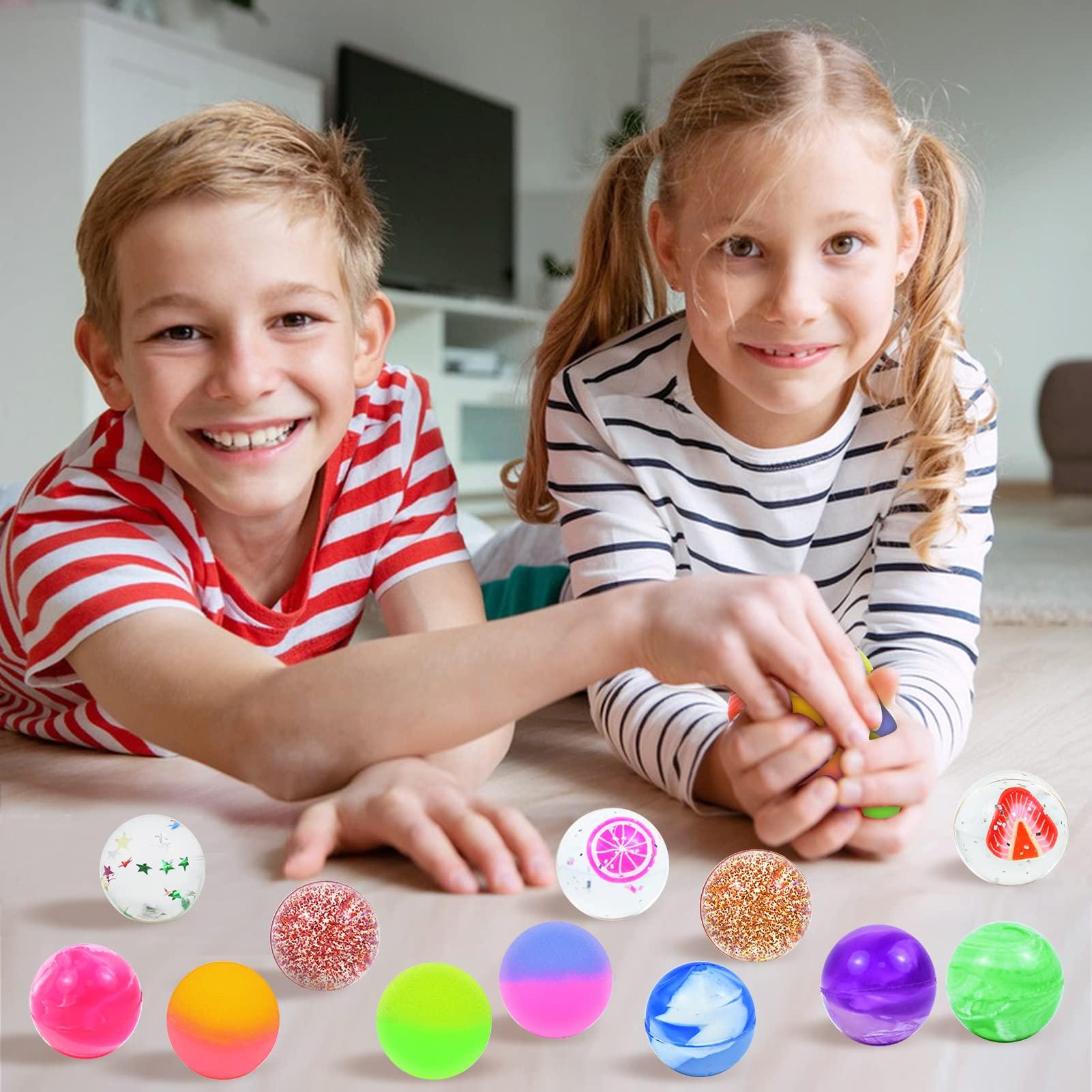 Mofuiry 30Pcs Small Bouncy Balls for Kids, 1 inch Rubber Bouncy Balls Bulk Small Rubber Balls Mini Bouncing Ball 25mm Assorted High Bounce Rubber Ball for Birthday Party Favors Bag Fillers Halloween Prizes