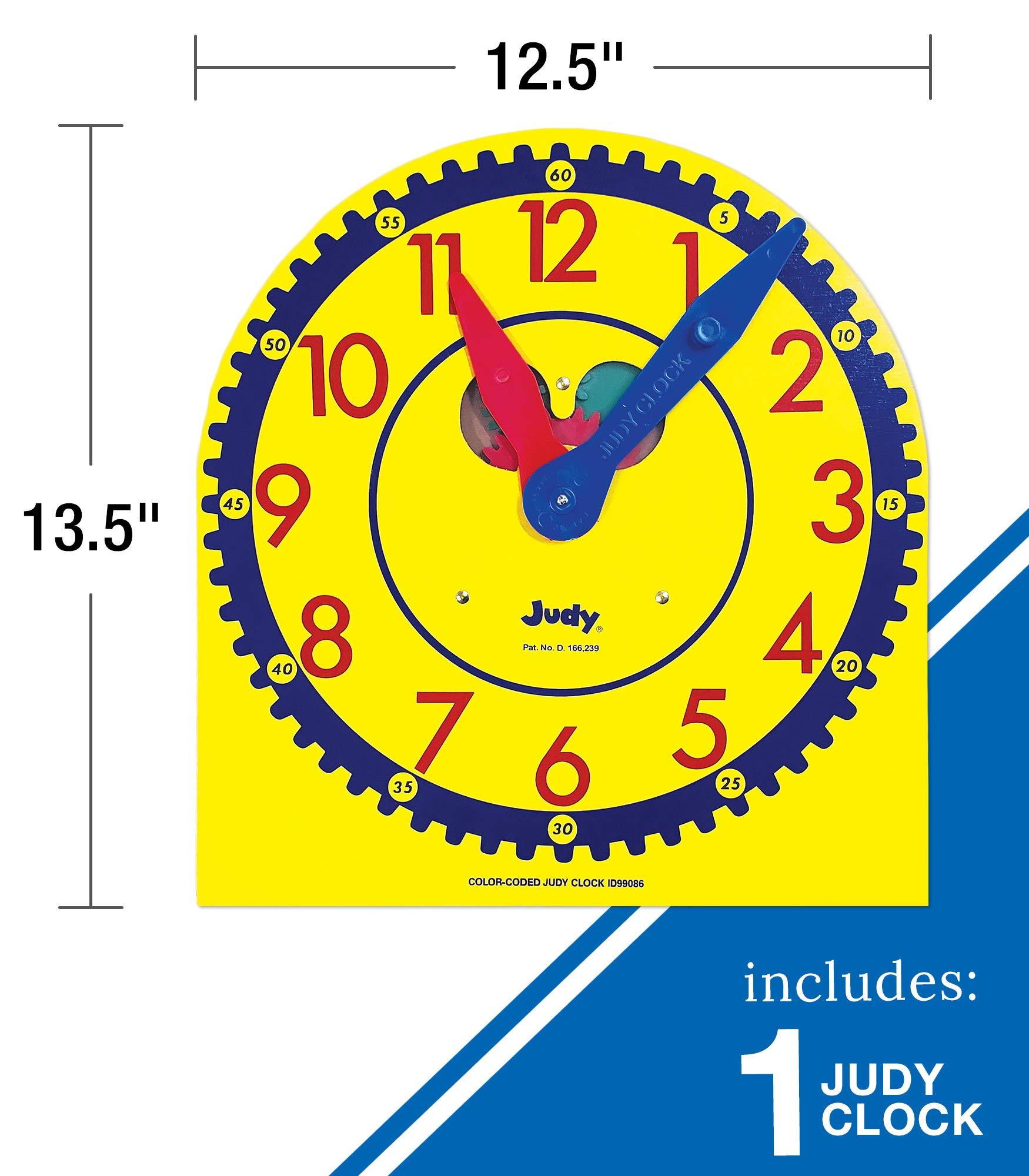 Judy Instructo Carson Dellosa 13\" x 12\" Judy Clock, Time-Telling Teaching Clock for Kids, Classroom Clock for Teaching Time, Analog Clock, Teaching Clock for Classroom or Home School, Kindergarten to 3rd Grade