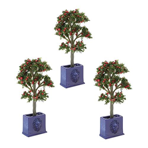 VGEBY VGEBY Dollhouse Fruit Trees 3PCS Miniature Dollhouse Plants Artificial Fruit Tree Model for 1:12 Scale Dollhouse Decoration