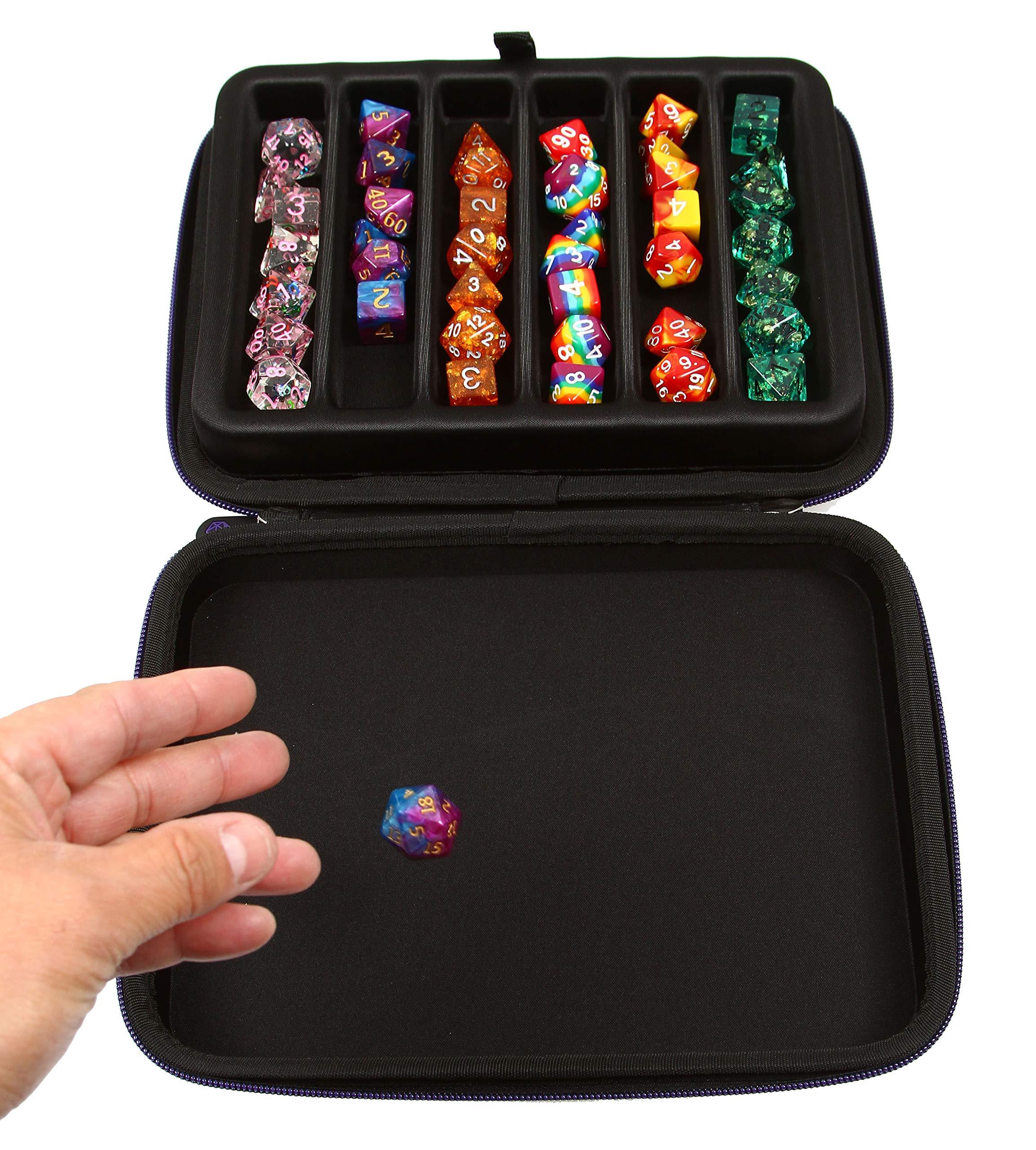 Forged Dice Co. Forged Dice Co. Dice Storage Case with Removable Slotted Tray - Storage Box Holds 42 Metal or Plastic Polyhedral Dice - Dice Tray and Display Case Works with DND and Dungeons & Dragons Game Dice
